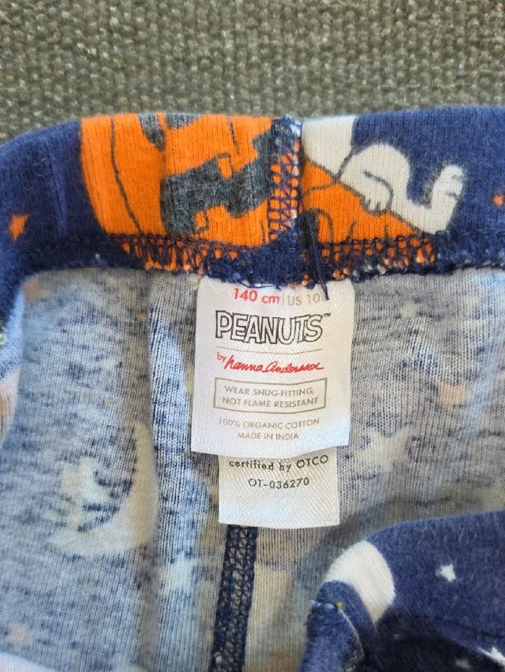 Hanna Anderson Halloween Snoopy Pumpkin Pajama Set